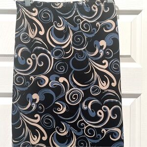 A. Breyer Elegant Swirl Pattern Skirt, summer lightweight skirt